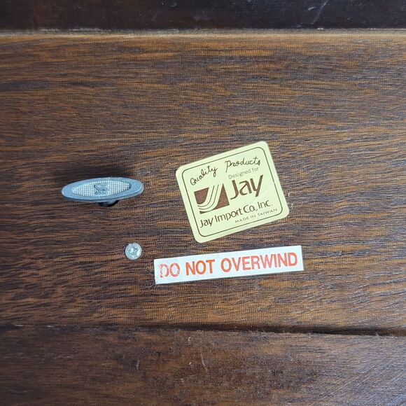 Jay Import Small Wood Musical Jewelry Box Drawers Storage Ring Holder Wt Mirror - Picture 10 of 12